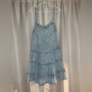 SO Acid Wash Peplum Dress